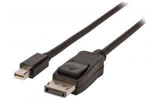 Cable Mini DisplayPort macho - DisplayPort macho de 3,00 m en color negro Valueline