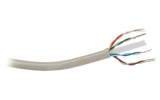 Cable de red UTP CAT6 sólido, bobina de 100 m en color gris