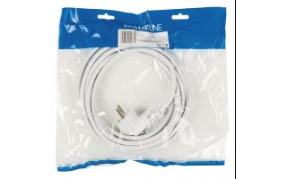 Cable de alimentación con enchufe Schuko macho en ángulo - IEC-320-C13 de 5.00 m en color blanco