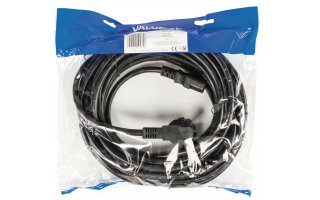 Cable de alimentación Schuko macho en ángulo - IEC-320-C13 de 10.00 m en color negro