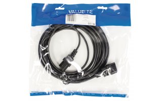 Cable de alimentación IEC-320-C14 - IEC-320-C13 de 5.00 m en color negro
