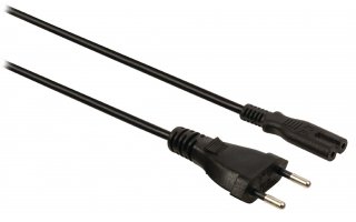 Cable de alimentación con enchufe suizo macho - IEC-320-C7 de 3.00 m en color negro