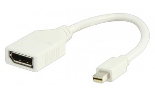 Cable adaptador mini DisplayPort, mini DisplayPort macho - DisplayPort hembra, blanco 0,20 m