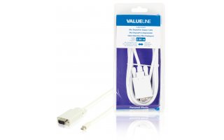 Cable adaptador mini DisplayPort, mini DisplayPort macho - VGA macho, blanco 2,00 m