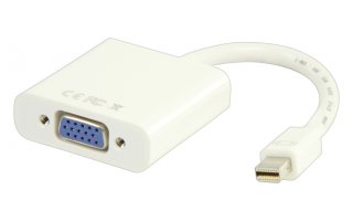 Cable adaptador mini DisplayPort, mini DisplayPort macho - VGA hembra, blanco 0,20 m