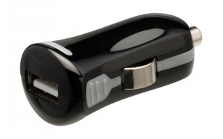Cargador de automóvil USB, USB A hembra – conector de automóvil de 12V, de color negro