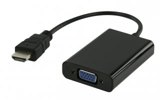 Cable HDMI adaptador HDMI - VGA + 3.5 mm 0.20 m en color negro