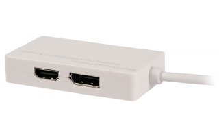 Multi adaptador Mini DisplayPort Mini DisplayPort - DVI + DP + HDMI 0,20 m en color blanco