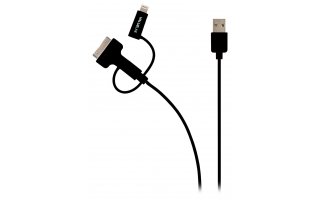 Cable USB 2.0 de carga y sincronización de A macho a micro B macho con adaptador Lightning y ada