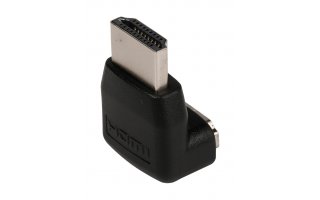 Adaptador HDMI con conector HDMI en ángulo de 90° - entrada HDMI en color negro
