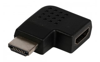 Adaptador HDMI con conector HDMI en ángulo hacia la izquierda ? entrada HDMI en color negro