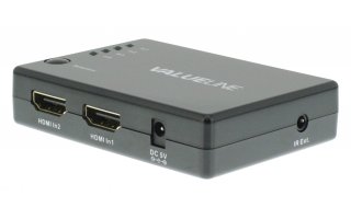Conmutador manual HDMI de 4 puertos con 4 entradas HDMI y salida HDMI en color negro