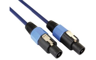 Cable de altavoz profesional, conector macho de 2 polos a conector macho de 2 polos - azul 3 met