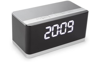 Mini Altavoz Hi-Fi inalámbrico con Reloj - AUX + FM + USB + Micro-USB
