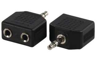 Adaptador de Audio Estéreo 3.5 mm Macho - 2x 3.5 mm Hembra Negro