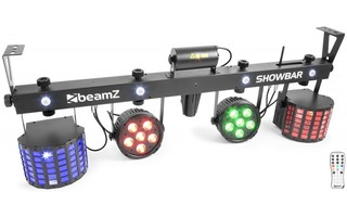 BeamZ ShowBar con 2x Foco PAR, 2x Butterfly y Laser R/G DMX IRC