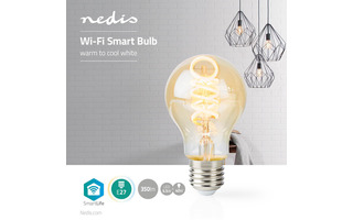 Bombilla LED Wi-Fi de Filamento de Blanco Cálido a Frío - Trenzada - E27 - A60 - 5,5 W - 350 lm 