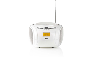 Boombox - 9 W - Bluetooth® - Reproductor de CD/radio FM/USB/entrada auxiliar - Blanco - Nedis SP