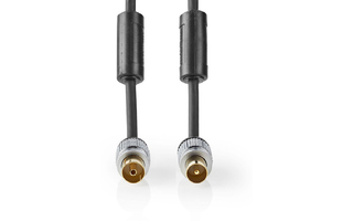 Cable Coaxial de 90 dB - IEC (Coaxial) Macho – IEC (Coaxial) Hembra - 1,50 m - Gris Antracita - 