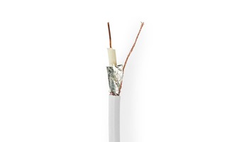 Cable Coaxial - RG6T - 50 metros - Caja de Regalo - Blanco