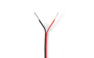 Cable de Altavoz - 2x 0,35 mm2 - 100 m - Brida - Negro/Rojo