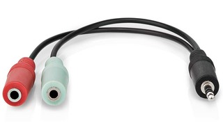 Cable de audio estéreo - 3.5 mm Macho - 2x 3.5 mm hembra - Niquelado - 0.20 m - Redondo - Antrac