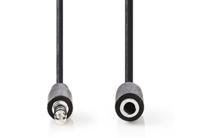 Cable de Audio Estéreo - Macho de 3,5 mm - Hembra de 3,5 mm - 2,0 m - Negro