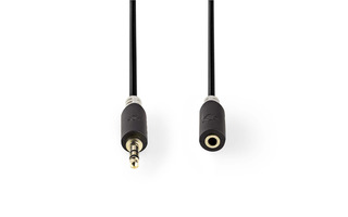 Cable de Audio Estéreo - Macho de 3,5 mm - Hembra de 3,5 mm - 3,0 m - Antracita - Nedis CABW2205
