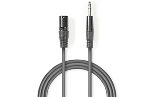 Cable de Audio XLR Compensado - XLR de 3 pines macho - 6,35 mm macho - 1,5 m - Gris