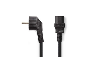 Cable de energía - IEC-320-C13 - IEC-320-C14 - Ángulo de 90° - Recto - Niquelado - 10.0 m