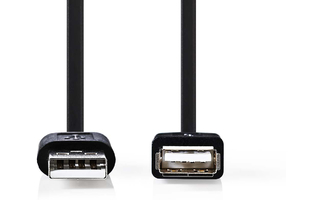 Cable USB - USB 2.0 - USB-A macho - USB-A hembra - 480 Mbps - Niquelado - 1.00 m - Redondo - PVC