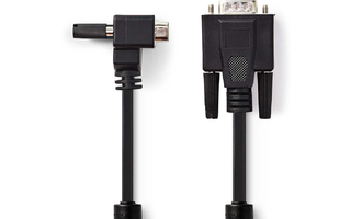 Cable VGA - VGA Macho - VGA Macho en Ángulo - 2,0 m - Negro - Nedis CCGP59050BK20