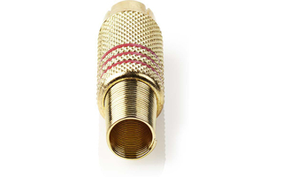 Conector RCA macho en color rojo y anillo chapado en oro - Valueline VGAP24900R