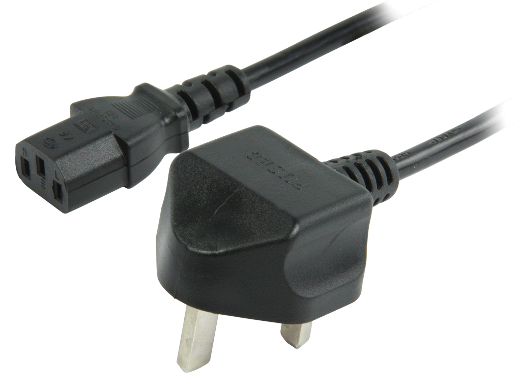 Cable de alimentación con enchufe para Reino Unido IEC320 C13 1 80 m