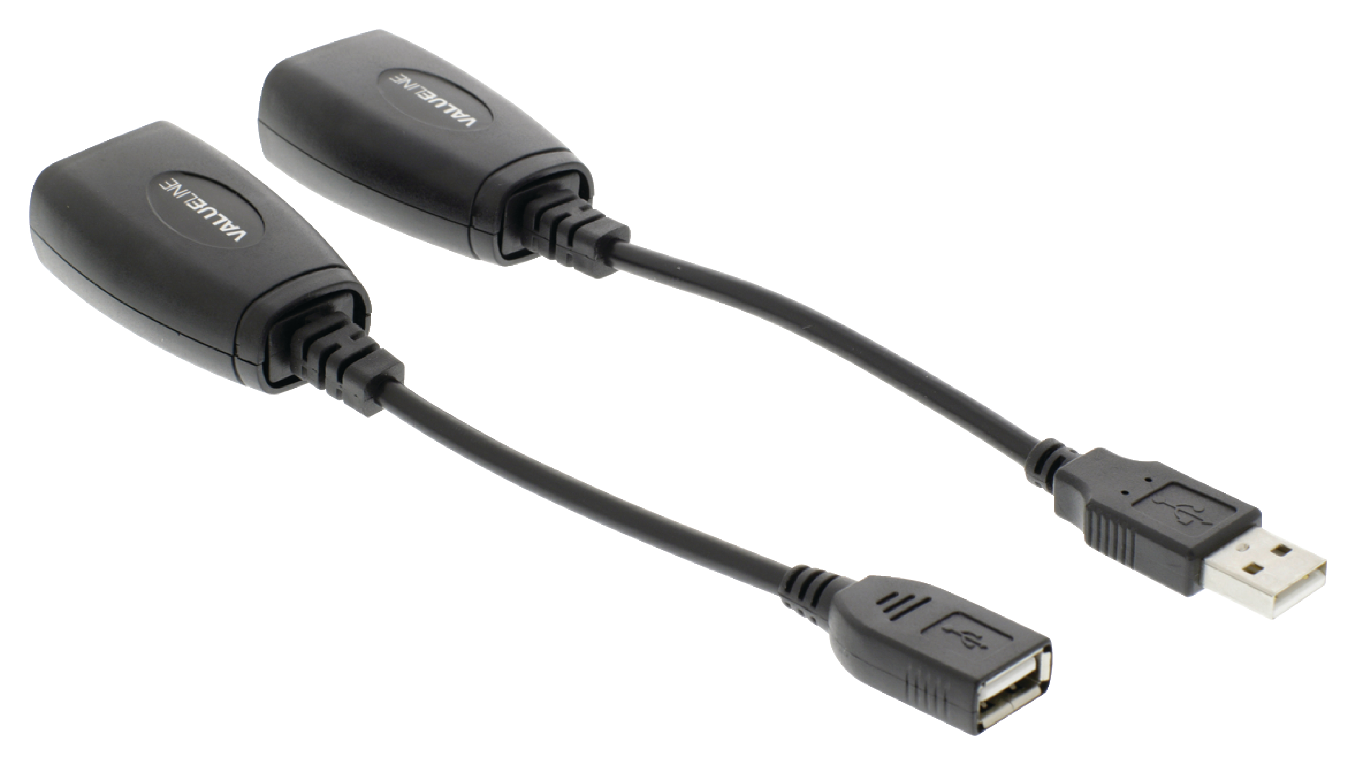 Cable Alargador Usb Activo Por Utp En Color Negro Valueline