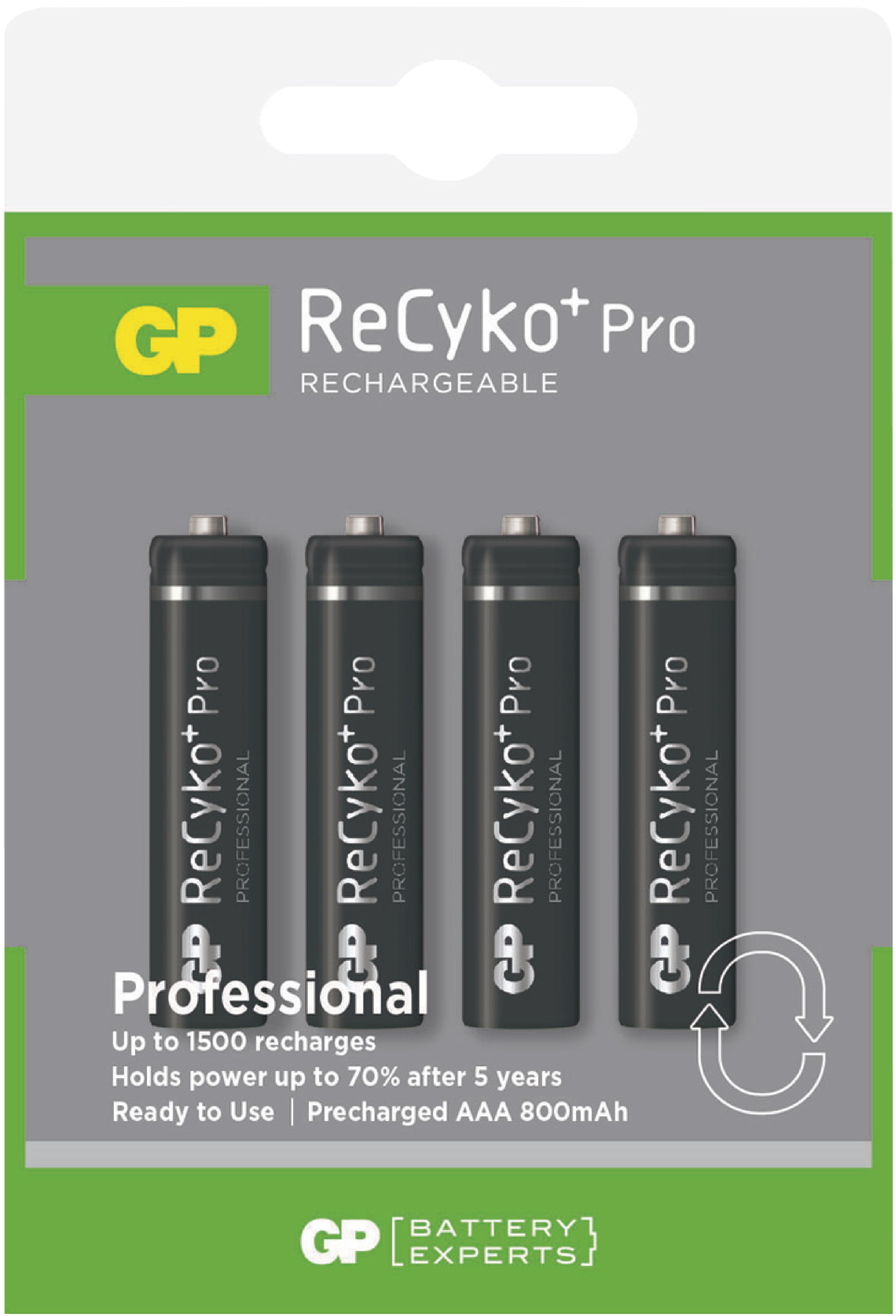 Pilas NiMH AAA LR03 1 2 V 800 mAh ReCyKo en blíster de 4 pcs GP