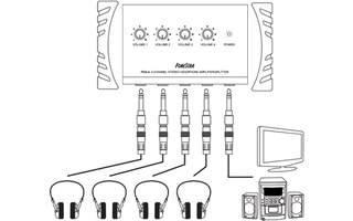 Fonestar FDA-4 Amplificador/distribuidor de auriculares
