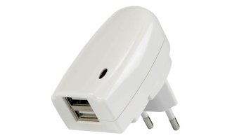 Cargador USB con doble conexión USB - 5V-2A, 10W PSSEUSB5