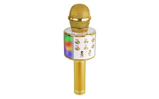 KM15G Karaoke Mic with speaker and LED light BT/MP3 LED Gold
