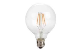 Bombilla LED - Módelo retro con filamentos LED - G95 - 4 W E27 - Color blanco cálido intenso