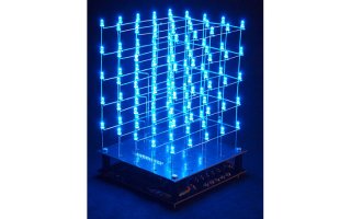 Cubo de LEDs 3D 5 x 5 x 5 (LEDs azules)