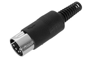 Conector DIN para audio - 5 contactos 180º - Macho Negro