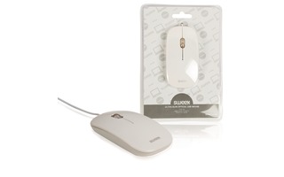 Ratón óptico ultrafino con USB y resolución de 1000 ppp blanco - Sweex NPMI1101-01