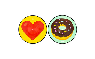 Serato Pressings Emoji Series 3 Donut / Heart
