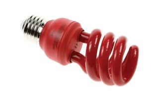 Mini bombilla bajo consumo espiral T3 - 15W 240V E27 Rojo