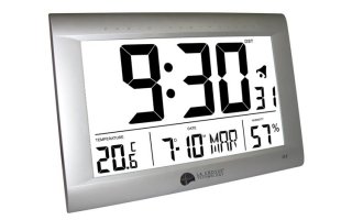 Reloj mural DCF con calendario, humedad, temperatura y alarma