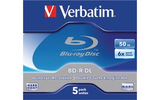 Verbatim 43748 BD-R DL 50GB 6x 5 Pack Jewel Case