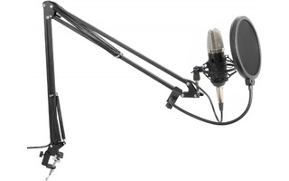 Vonyx Conjunto Estudio / Micro de condensor con soporte y paravientos