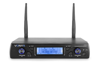 Vonyx WM62 Wireless Microphone UHF 16Ch with 2 Handheld Microphones