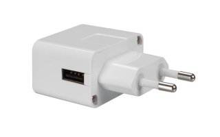Cargador compacto con conexión USB 5V-1A - Color blanco